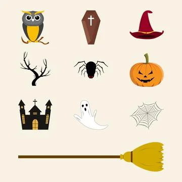 Halloween element with evil-shaped design. Halloween element vector design co Stock Illustration
