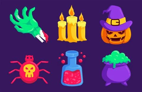 Halloween element vector set Stock Illustration