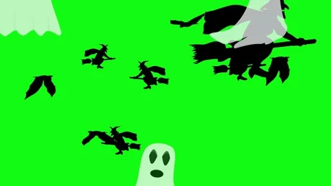 Halloween elements animation on green screen Stock Footage 287806635