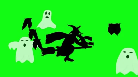 Halloween elements animation on green screen Stock Footage 287806648