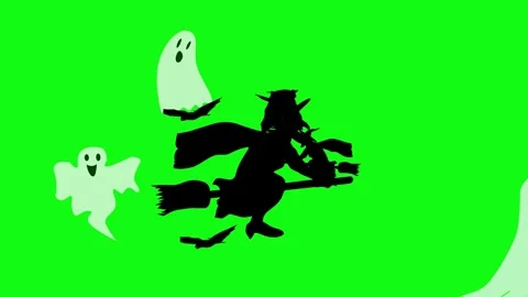 Halloween elements animation on green screen Stock Footage 287806650