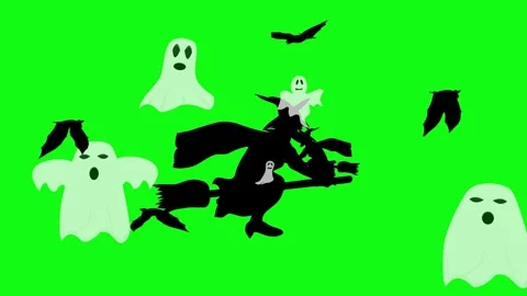 Halloween elements animation on green screen Stock Footage 287806655