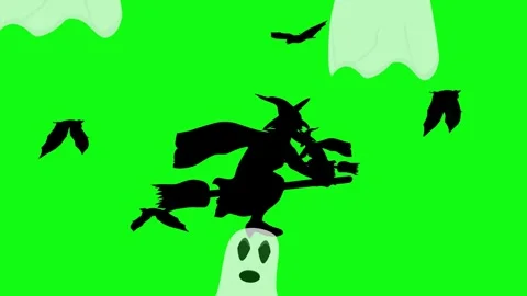 Halloween elements animation on green screen Stock Footage 287806658