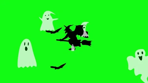 Halloween elements animation on green screen Stock Footage 287806670