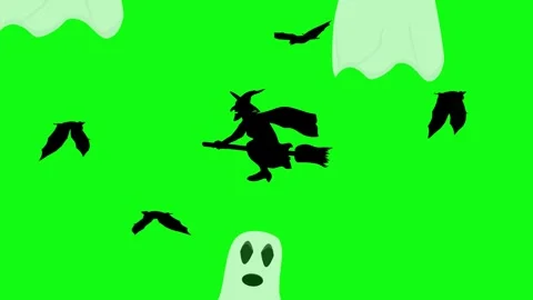 Halloween elements animation on green screen Stock Footage 287806674