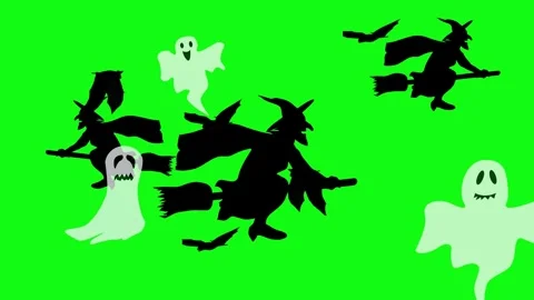 Halloween elements animation on green screen Stock Footage 287806677