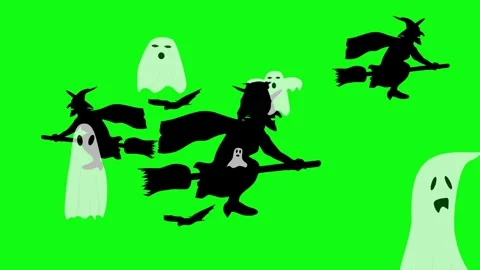 Halloween elements animation on green screen Stock Footage 287806678