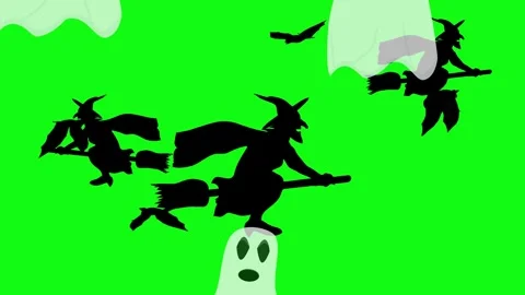 Halloween elements animation on green screen Stock Footage 287806687
