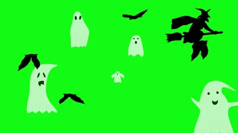 Halloween elements animation on green screen Stock Footage 287806695