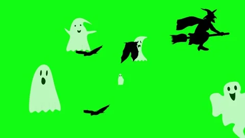 Halloween elements animation on green screen Stock Footage 287806705