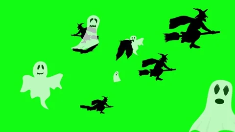 Halloween elements animation on green screen Stock Footage 287806712