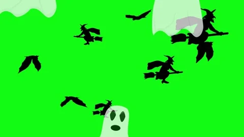 Halloween elements animation on green screen Stock Footage 287806719