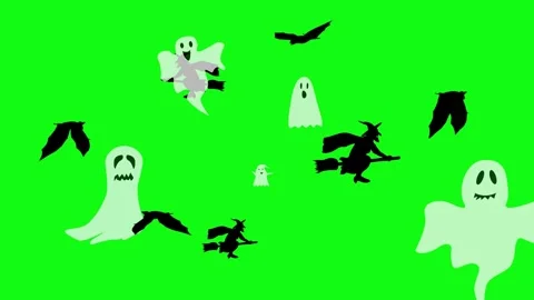 Halloween elements animation on green screen Stock Footage 287806728