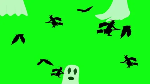 Halloween elements animation on green screen Stock Footage 287806751