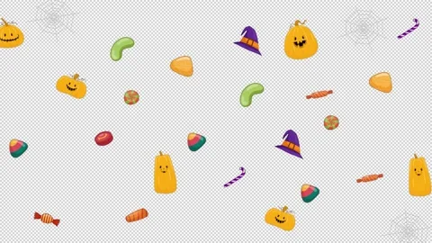 Halloween elements backgrounds motion graphics video transparent background w Video stock 216361770