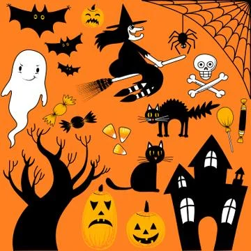 Halloween Elements Collection Stock Illustration