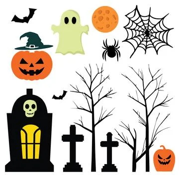 Halloween elements collection.Vector illustration 스톡 일러스트