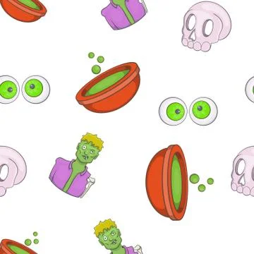 Halloween elements pattern, cartoon style イラスト素材