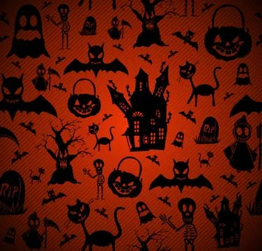 Halloween elements seamless pattern background eps10 file. 스톡 일러스트