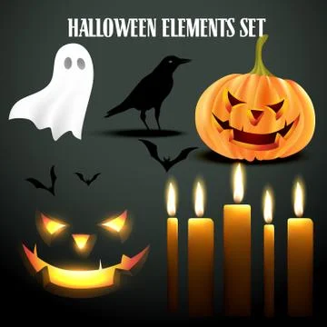 Halloween elements set Stock Illustration
