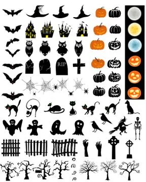 Halloween Elements  Set Stock Illustration