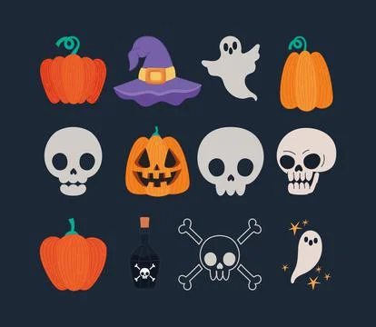 Halloween elements set イラスト素材