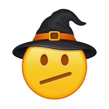 Halloween emoji with witch hat and sad depressing face Stock Illustration