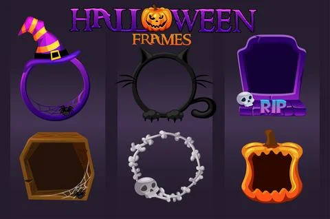 Halloween empty avatar frames, scary templates for graphic design. Stock-Illustration