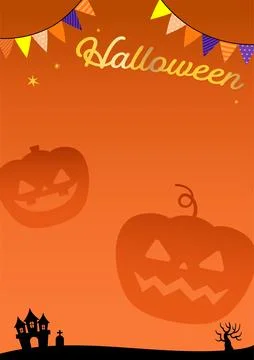Halloween event frame with various illustrations Stock Illustration