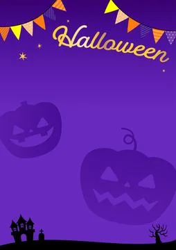 Halloween event frame with various illustrations Stock Illustration