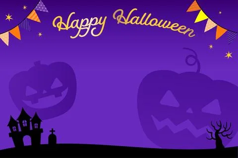 Halloween event frame with various illustrations Stock Illustration