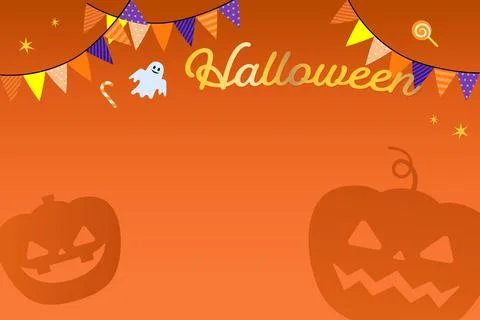 Halloween event frame with various illustrations Stock Illustration