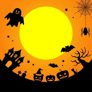 Halloween event frame with various illustrations Stock Illustration