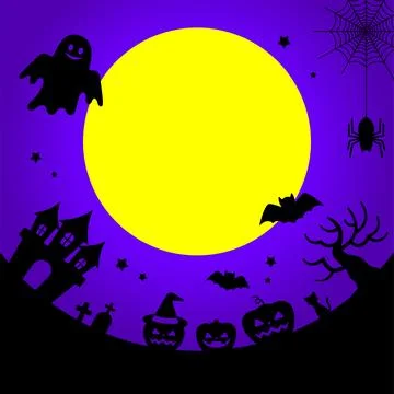 Halloween event frame with various illustrations Stock Illustration