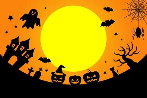 Halloween event frame with various illustrations Stock Illustration