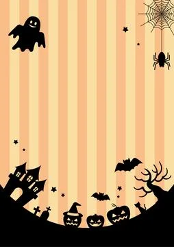 Halloween event frame with various illustrations Stock Illustration