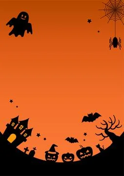 Halloween event frame with various illustrations Stock Illustration