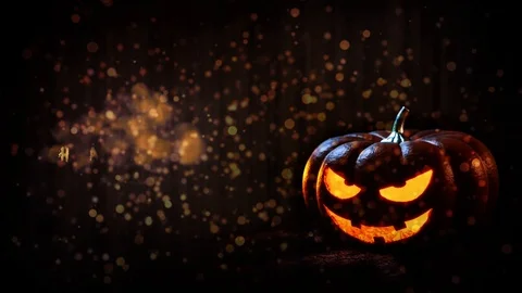 Halloween evil pumpkin background Stock Footage 95984792
