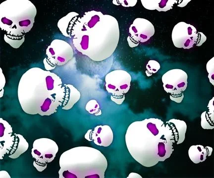Halloween evil skulls background Stock Illustration