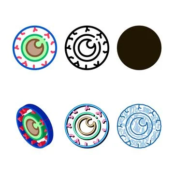 Halloween eye icon vector outline forms Stock Illustration
