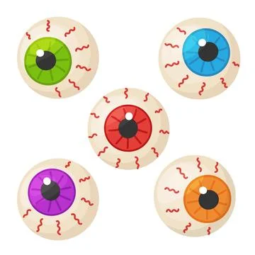 Halloween Eyeball Candy set. flat vector style. Stock Illustration
