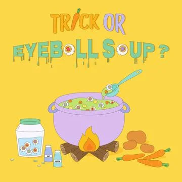 Halloween eyeball soup Stock Illustration