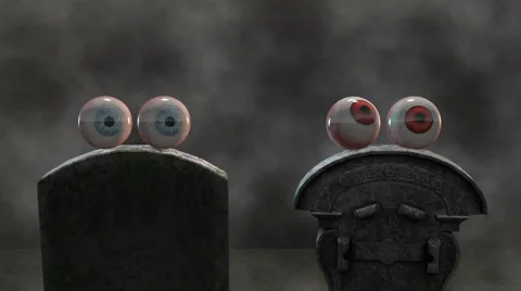 Halloween Eyes in a Graveyard Stock Footage 40910089