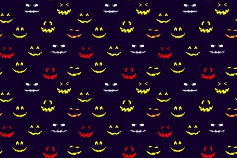 Halloween face seamless pattern Stock Illustration