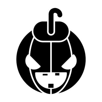 Halloween face solid icon. Halloween pumkin vector illustration isolated on Stock Illustration