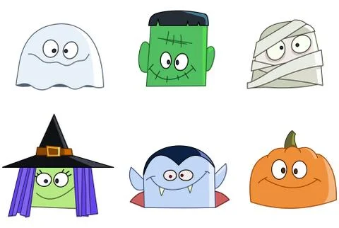 Halloween faces Illustrazione stock
