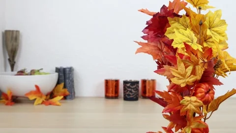 Halloween fall decor background, orange decorations establisher Vidéo 285197709