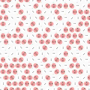 Halloween festive background with repeating pattern of pink spooky carved p.. 스톡 일러스트