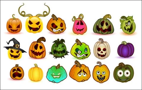 Halloween figures of different masks Stock Illustration