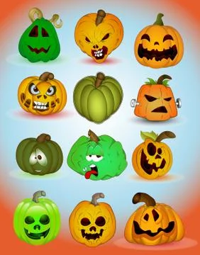 Halloween figures of different masks Stock Illustration